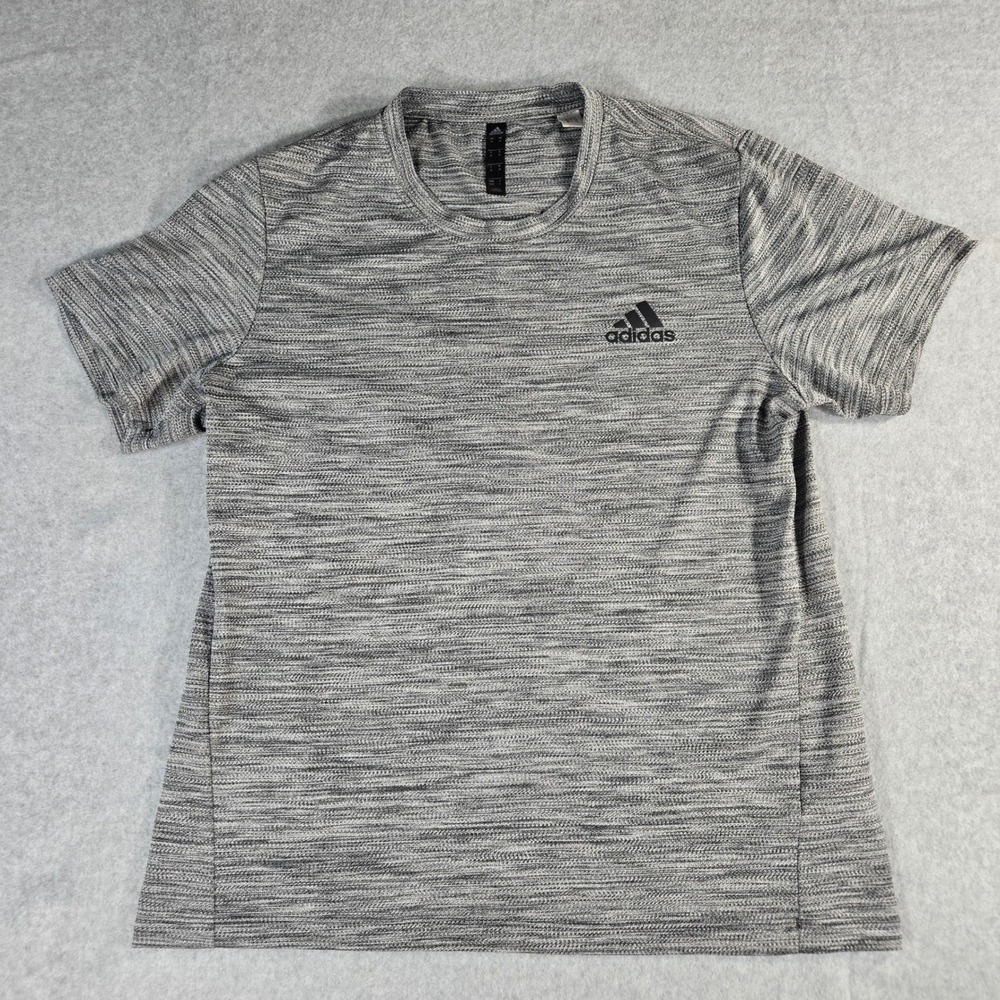Adidas Mens Aeroready Space Dye Heather Grey Training T-Shirt FT1345 Size M